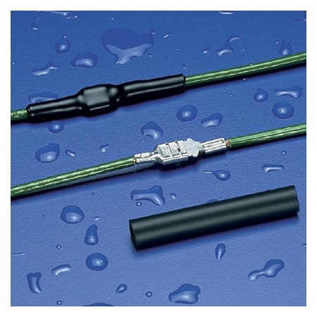 Panduit Adhesive Lined Heat Shrink Tube, Thin Wall, 2:1 I.D. Shrink Ratio, 0.37 in I.D. Before Shrinking, Black, 6 in HSTTVA38-Y